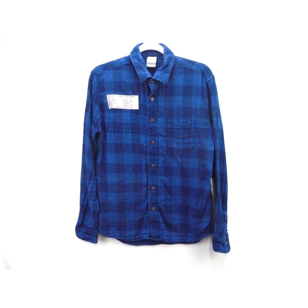 Faherty The Reversible Shirt Men Size M Button Up Blue Plaid Flannel Casual